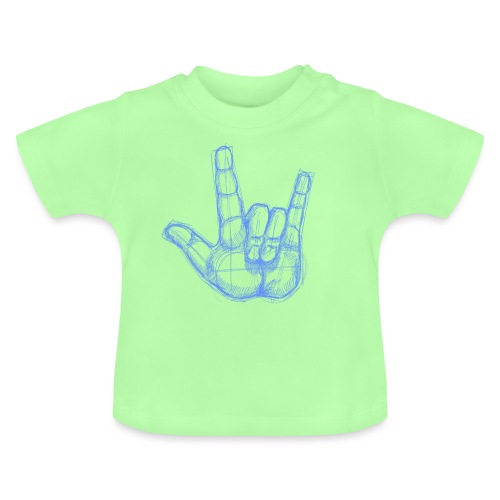 Sketchhand ILY - Baby Bio-T-Shirt mit Rundhals