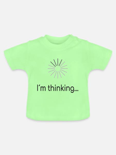 I am thinking - Baby Bio-T-Shirt mit Rundhals - Mintgrün