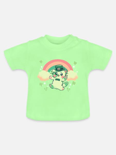 Kleeblatt Kitty - Baby Bio-T-Shirt mit Rundhals - Mintgrün