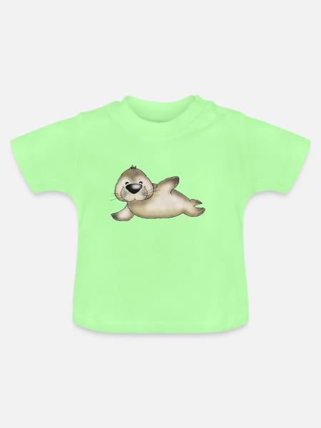 Robbert, der kleine Heuler - Baby Bio-T-Shirt mit Rundhals - Mintgrün