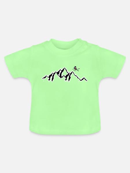 freeskier mountain - Baby Bio-T-Shirt mit Rundhals - Mintgrün