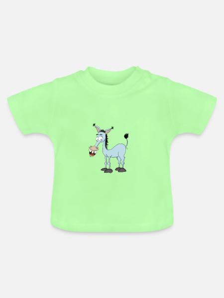 Eselchen - Baby Bio-T-Shirt mit Rundhals - Mintgrün