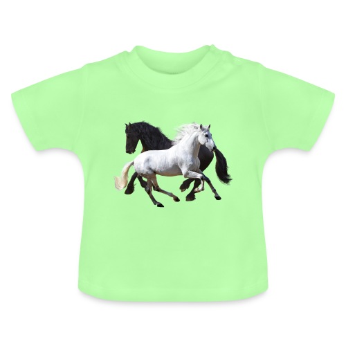 Pferde - Baby Bio-T-Shirt mit Rundhals