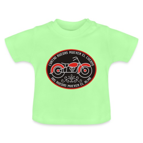 MOTOCICLETA CON FRASE MOTERA - Camiseta orgánica para bebé con cuello redondo