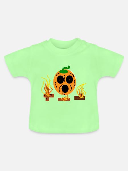 Kürbis - Baby Bio-T-Shirt mit Rundhals - Mintgrün