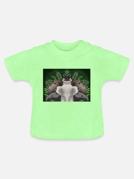 Dschungeltiere - Baby Bio-T-Shirt mit Rundhals - Mintgrün