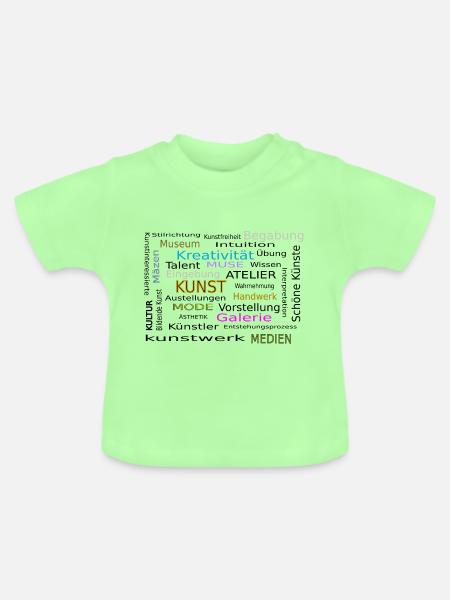 Word Cloud Kunst 2 - Baby Bio-T-Shirt mit Rundhals - Mintgrün