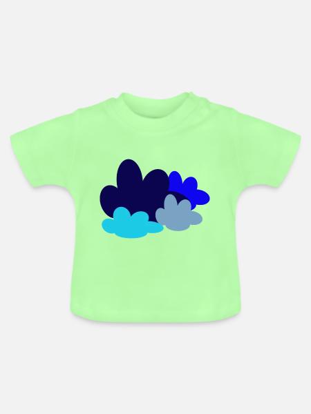 Cloud-Design - Baby Bio-T-Shirt mit Rundhals - Mintgrün