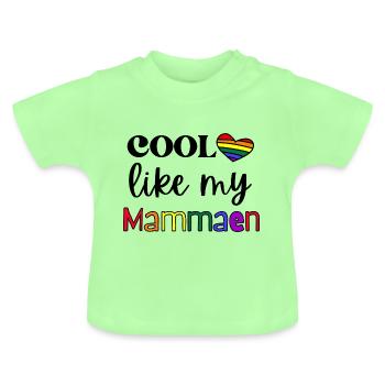 Stylish like my Mammaen – Family Pride - Baby Organic T-Shirt with Round Neck - mint green - Front