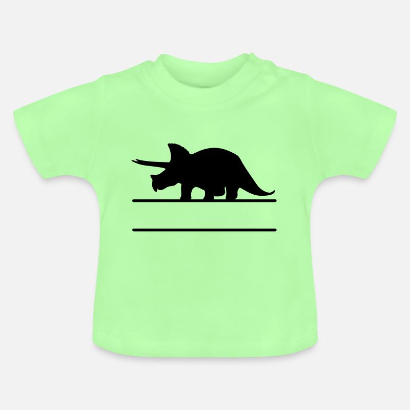 Dinosaurier - eigenen Text, eigener Name - Baby Bio-T-Shirt mit Rundhals - Mintgrün