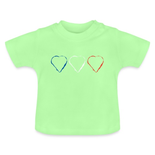 3 Herzen für Frankreich 21.1 - Baby Bio-T-Shirt mit Rundhals