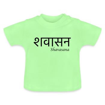 Idée de cadeau de yoga sanskrit Shavasana - T-shirt bio col rond Bébé - vert menthe - Devant