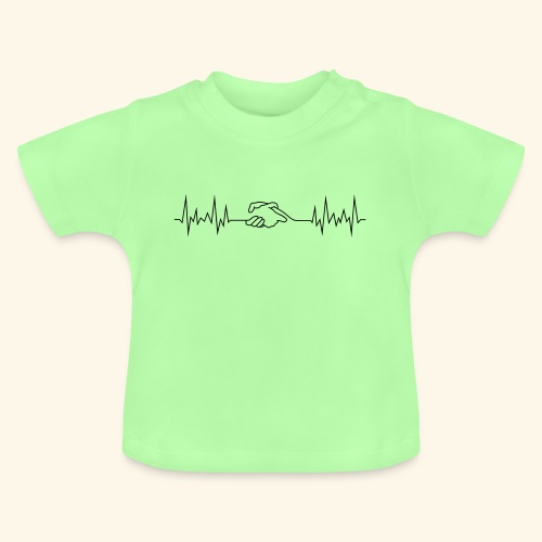 wave peace handshake - Baby Bio-T-Shirt mit Rundhals