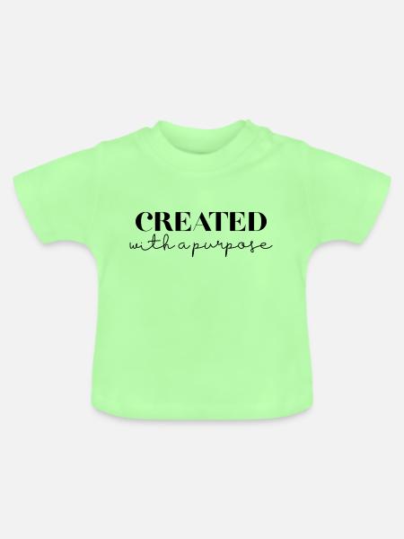Erstellt mit einem Zweck - Baby Bio-T-Shirt mit Rundhals - Mintgrün