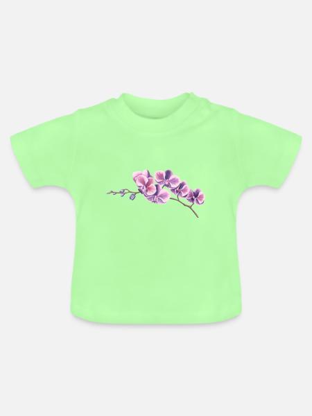 FLOWER - Baby Bio-T-Shirt mit Rundhals - Mintgrün