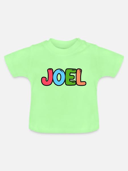 Name - Joel - Baby Bio-T-Shirt mit Rundhals - Mintgrün