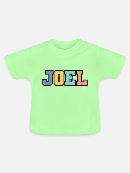 Name - Joel - Baby Bio-T-Shirt mit Rundhals - Mintgrün