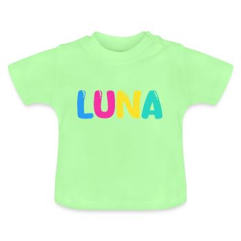 Nom - Luna - T-shirt bio col rond Bébé - vert menthe - Devant