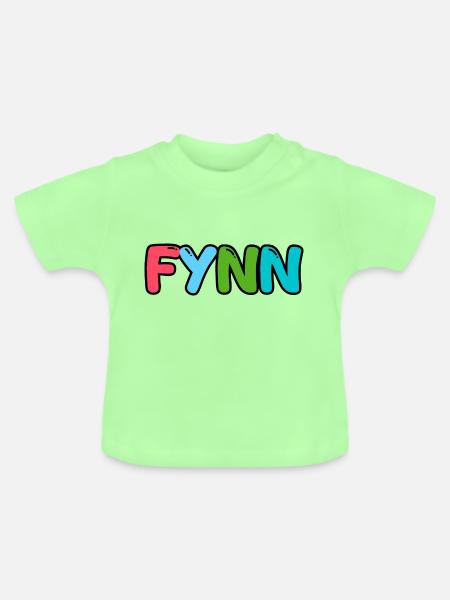 Name - Fynn - Baby Bio-T-Shirt mit Rundhals - Mintgrün