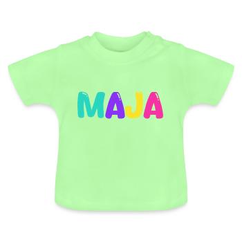Name - Maja - Baby Bio-T-Shirt mit Rundhals - Mintgrün - Vorne