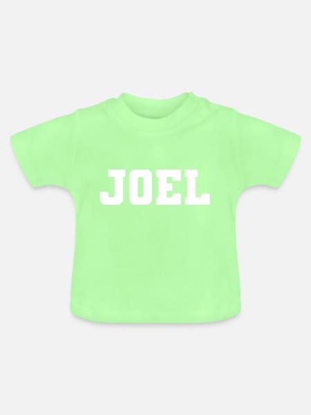 Name - Joel - Baby Bio-T-Shirt mit Rundhals - Mintgrün