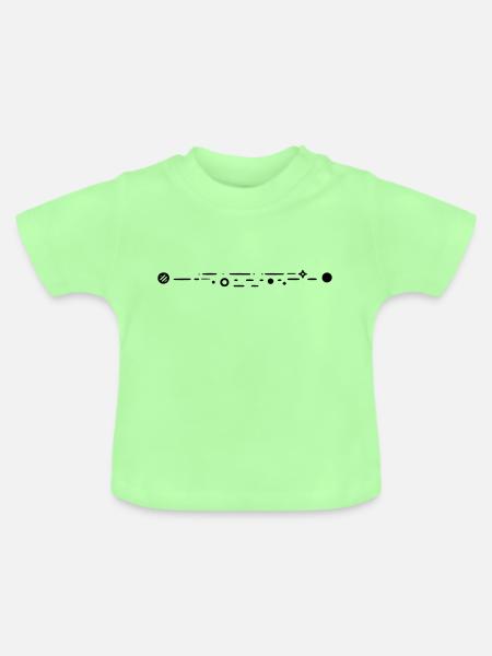 Linie Punkte Muster - Baby Bio-T-Shirt mit Rundhals - Mintgrün