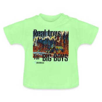 HARVESTER - Tracteur forestier pour lui XO501 - T-shirt bio col rond Bébé - vert menthe - Devant