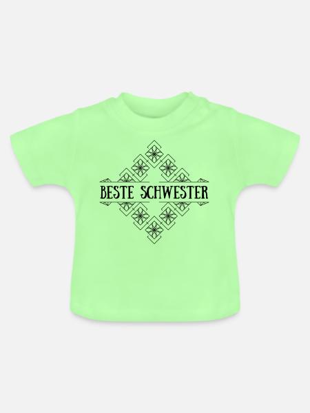 Beste Schwester - Baby Bio-T-Shirt mit Rundhals - Mintgrün