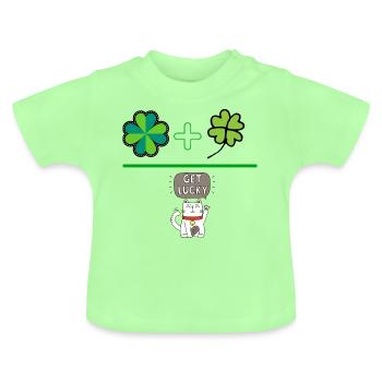 LUCK - Baby Organic T-Shirt with Round Neck - mint green - Front