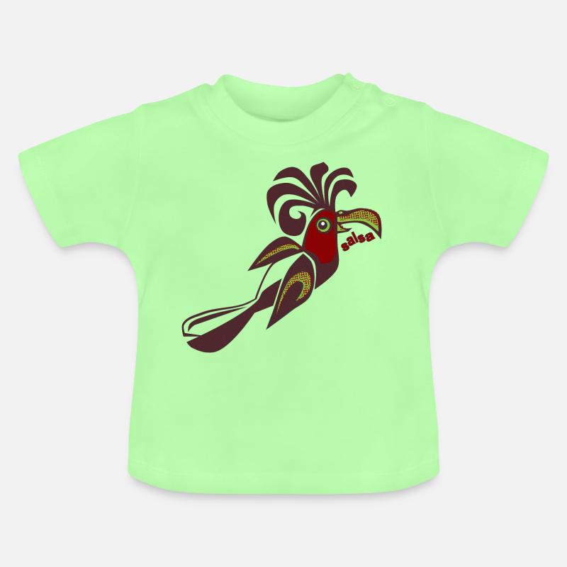 oiseau de paradis salsa oiseau calypso danse rétro - T-shirt bio col rond Bébé - vert menthe