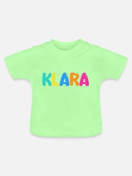 Name - Klara - Baby Bio-T-Shirt mit Rundhals - Mintgrün