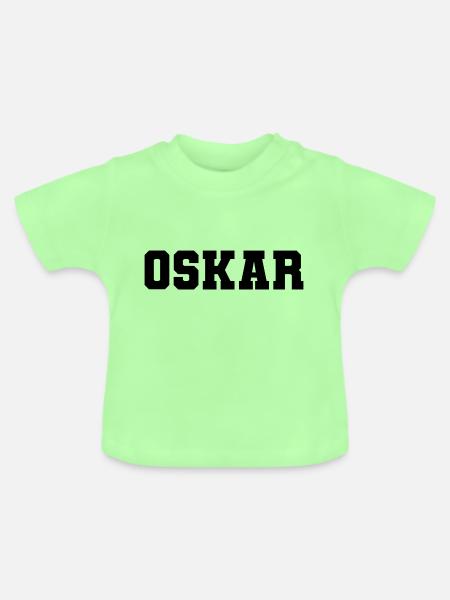 Name - Oskar - Baby Bio-T-Shirt mit Rundhals - Mintgrün