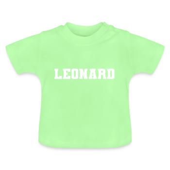 Name - Leonard - Baby Bio-T-Shirt mit Rundhals - Mintgrün - Vorne