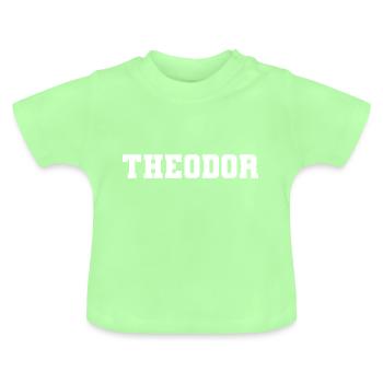 Name - Theodor - Baby Bio-T-Shirt mit Rundhals - Mintgrün - Vorne