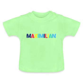 Name - Maximilian - Baby Bio-T-Shirt mit Rundhals - Mintgrün - Vorne