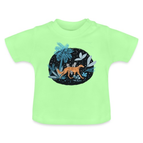 Saluki im Tropenwald - Baby Bio-T-Shirt mit Rundhals