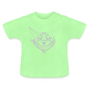 creepy Grinsekatze - Baby Organic T-Shirt with Round Neck - mint green - Front