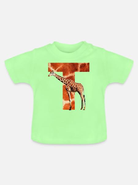 giraffe t - Baby Bio-T-Shirt mit Rundhals - Mintgrün