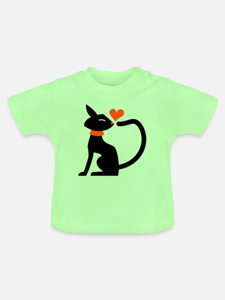 Katzenliebe - Baby Bio-T-Shirt mit Rundhals - Mintgrün