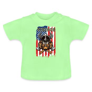 VIKINGS - Baby Organic T-Shirt with Round Neck - mint green - Front