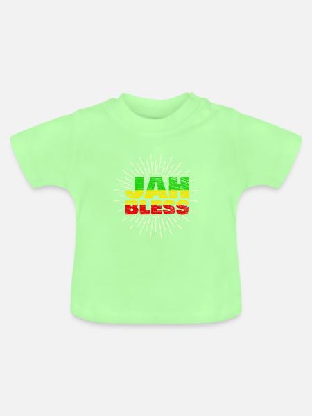 jah bless jaimca - Baby Bio-T-Shirt mit Rundhals - Mintgrün