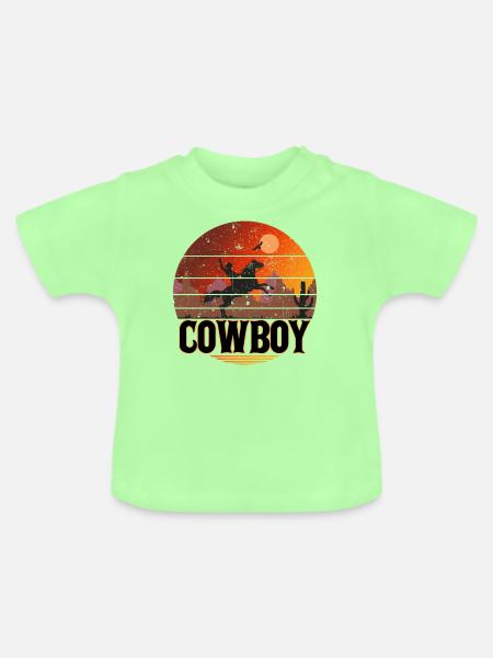 Cowboy - Baby Bio-T-Shirt mit Rundhals - Mintgrün