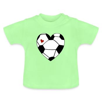 Fußballherz - Baby Bio-T-Shirt mit Rundhals - Mintgrün - Vorne