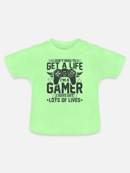 Gamer gaming zocken Computerspiel Controller - Baby Bio-T-Shirt mit Rundhals - Mintgrün