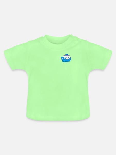 Kawaii Kreuzfahrtschiff Pocket - Baby Bio-T-Shirt mit Rundhals - Mintgrün