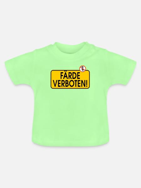 ACHTUNG! Pferde verboten - Baby Bio-T-Shirt mit Rundhals - Mintgrün
