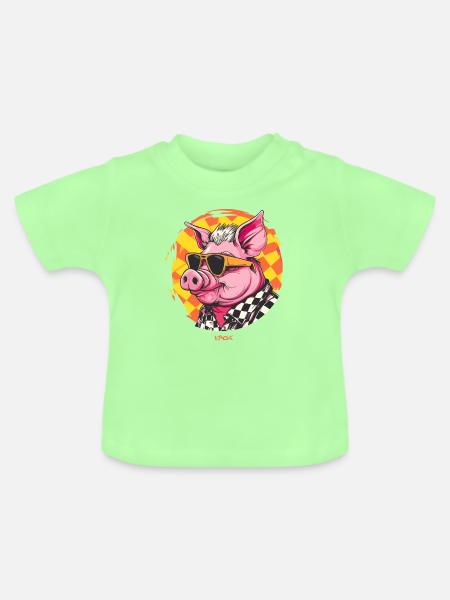 Coole Sonnenbrillen Sau - Baby Bio-T-Shirt mit Rundhals - Mintgrün