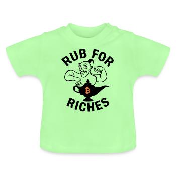 Bitcoin Genie - Reiben für Reichtum - Baby Bio-T-Shirt mit Rundhals - Mintgrün - Vorne