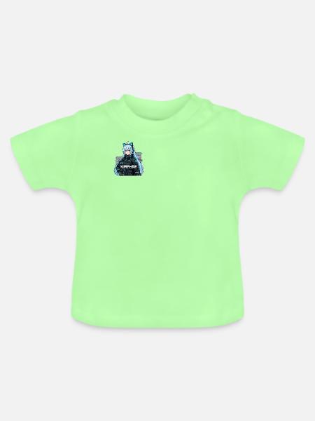 Kira-02 Cyberkatze Pilot - Baby Bio-T-Shirt mit Rundhals - Mintgrün