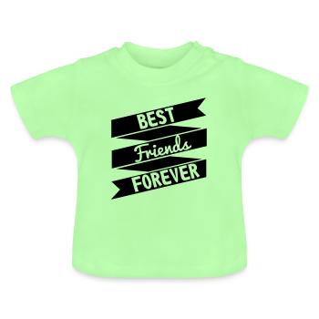 best friends - beste Freunde - Baby Bio-T-Shirt mit Rundhals - Mintgrün - Vorne